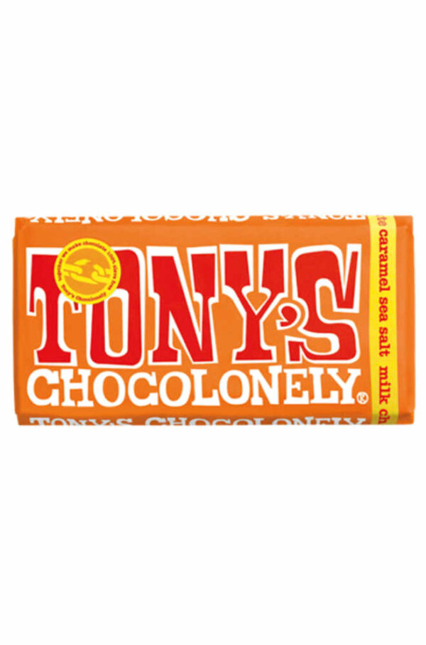 Tonys chocolonely Σοκολάτα γάλακτος καραμέλα και θαλασσινό αλάτι 180g