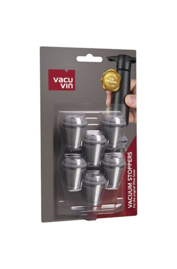 Vacu Vin Πώματα γκρι σετ 6 τεμ Vacuum saver