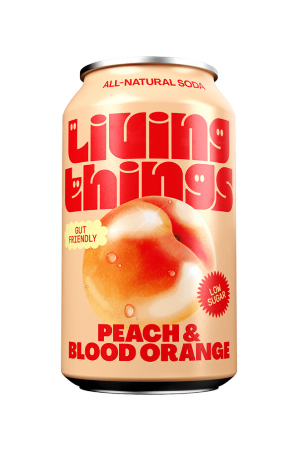 Living Things Peach & Blood Orange CAN Σόδα 330ml | 3 Τεμάχια